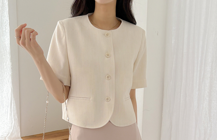 Cool Standard Raund neck Short-sleeve Jacket
