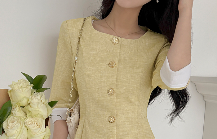 Linen Capri Color Combination Peplum Set-up Jacket