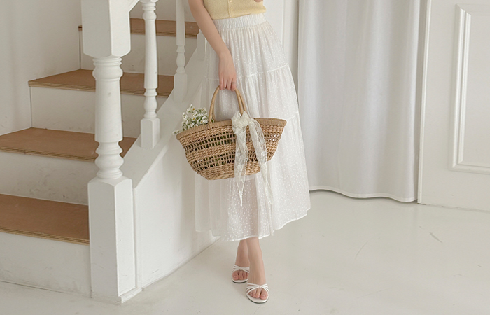 Cancan A-line Banding Long Skirt