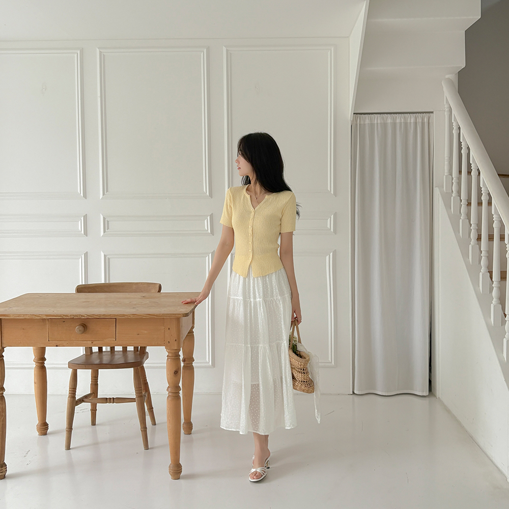 Cancan A-line Banding Long Skirt