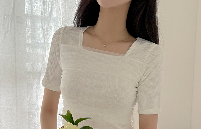 Tulle Color Combination Short-sleeve T-shirt