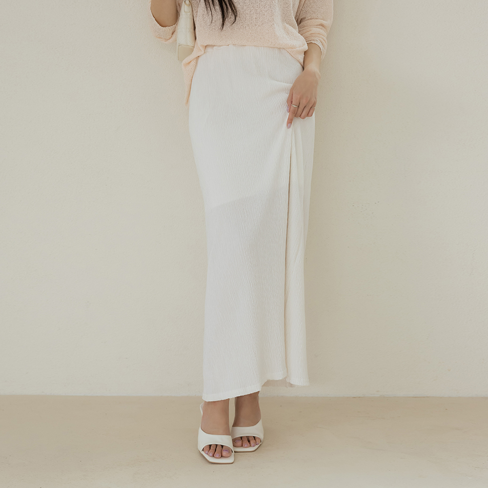Tight Pleats Banding Long Skirt