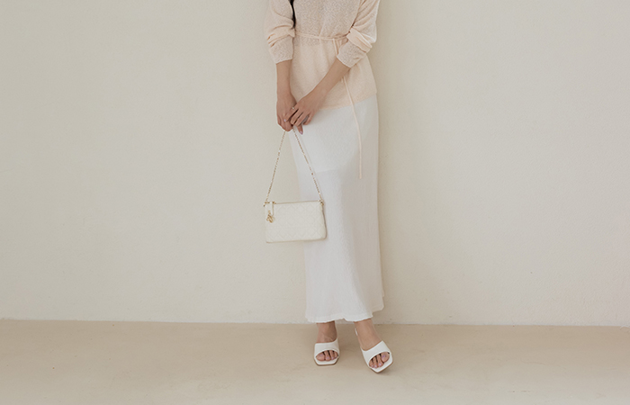 Tight Pleats Banding Long Skirt