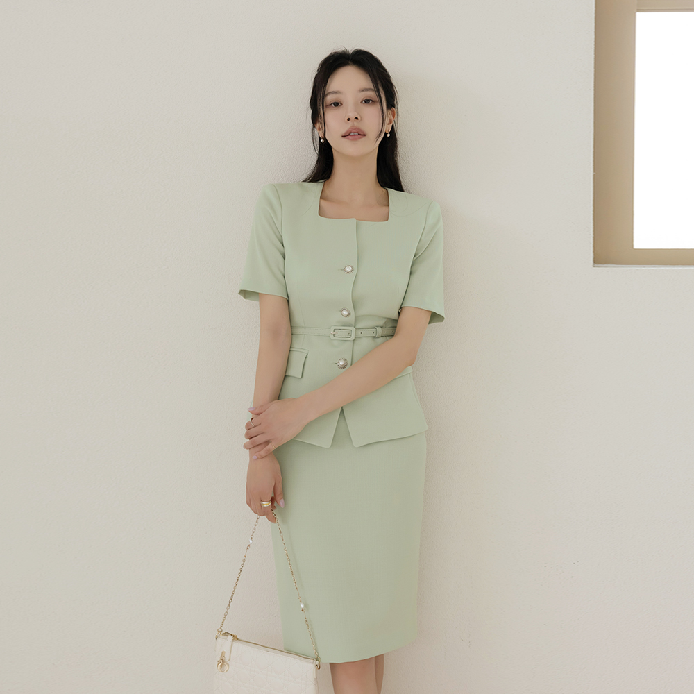 Sherbet Tweed Jacket&Skirt SET(+Belt)