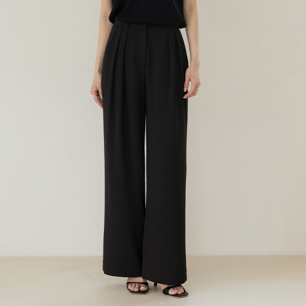 Soft pintuck Wide Summer Slacks