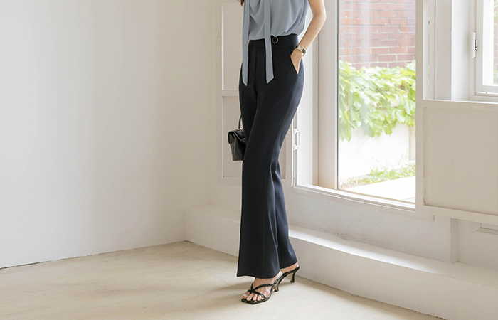 Side Buckle Decoration Span Boot-Cut Slacks Ⅳ