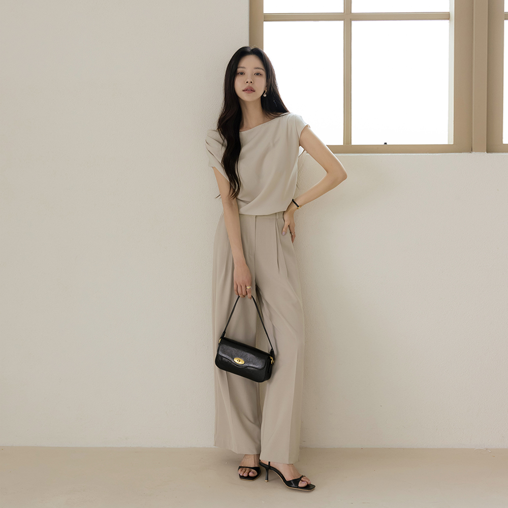 Crystal Pintuck Summer Wide Slacks