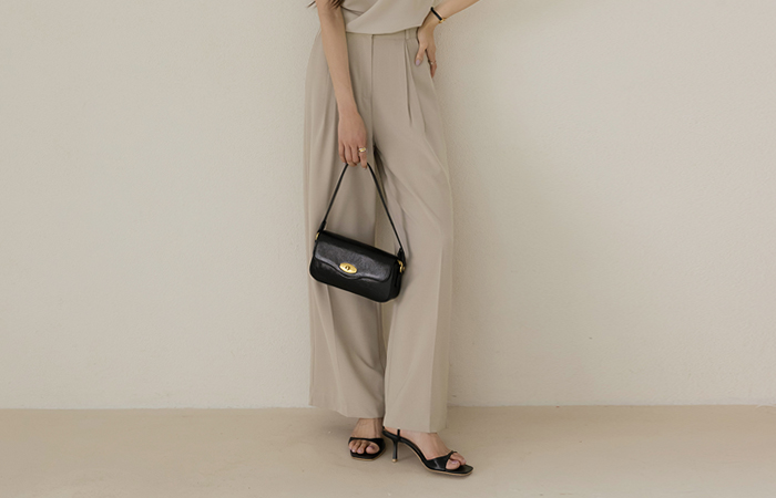 Crystal Pintuck Summer Wide Slacks