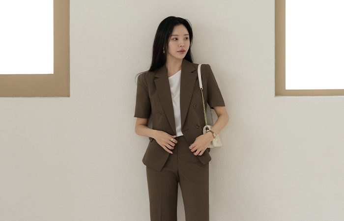 Solid Modern Collar Summer Set-up Jacket