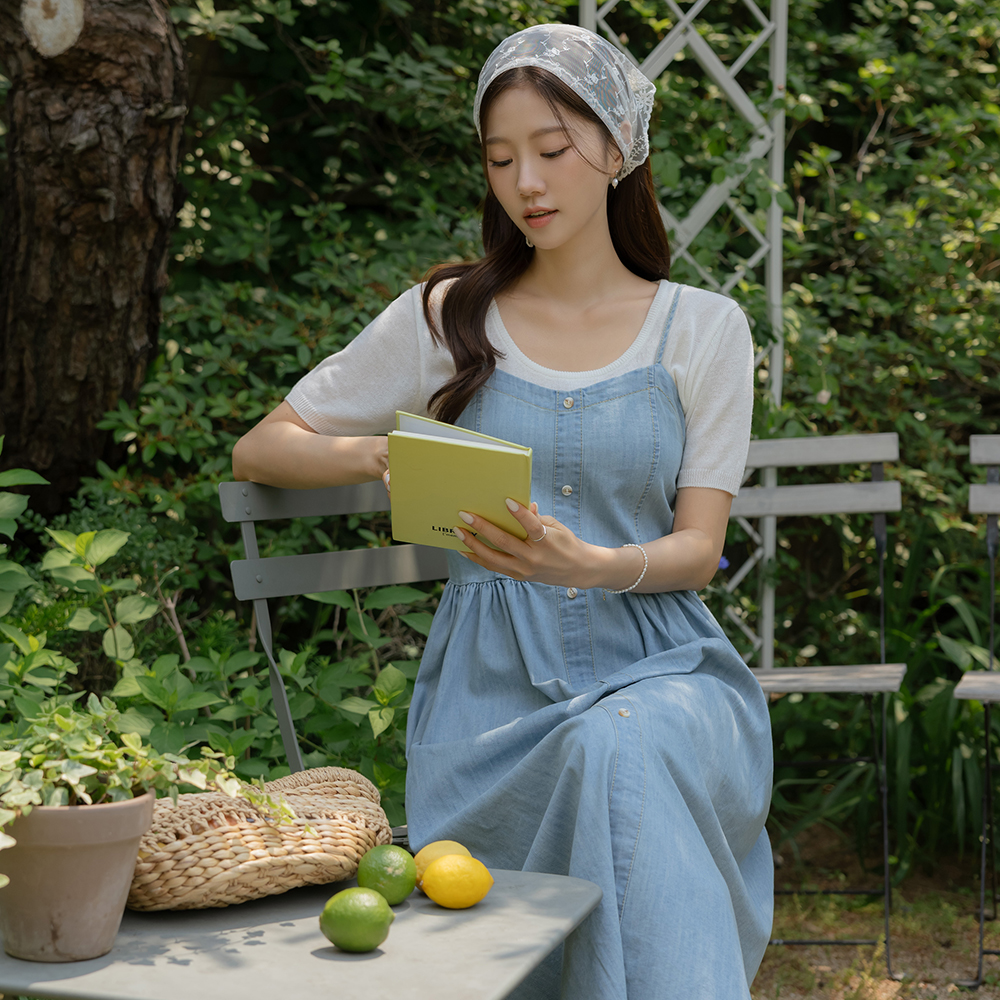 Summer Back Banding Sleeveless shirts Denim Dress