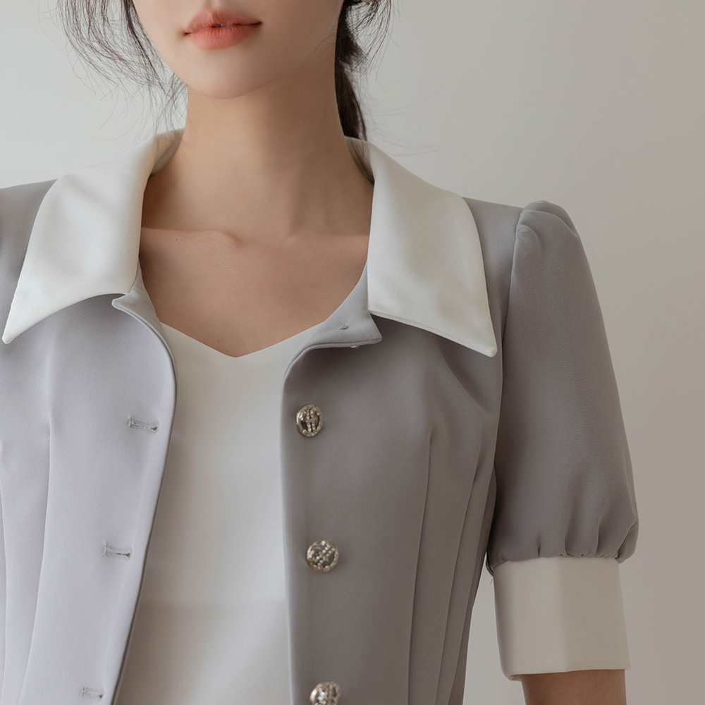 Grace Polo Crop Set-up Jacket