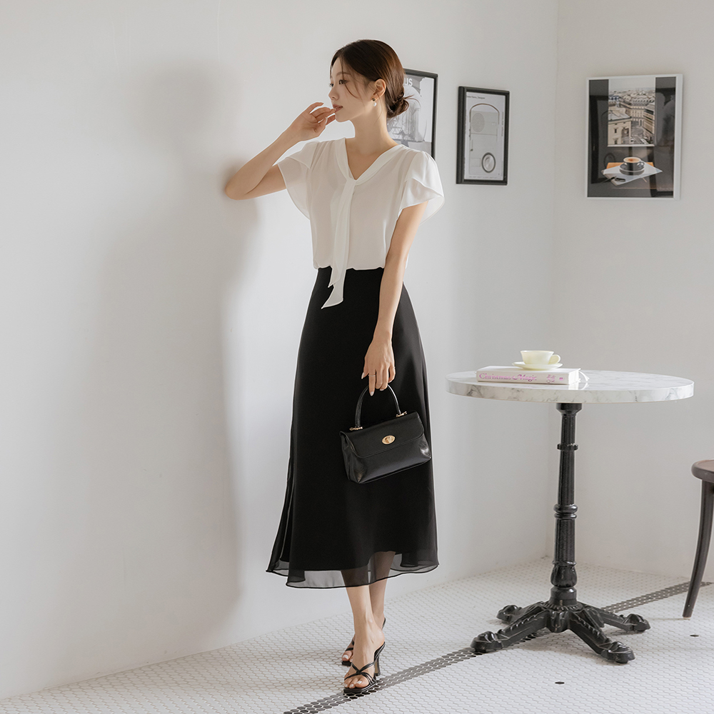 Soft See-through Chiffon 훌라인 Skirt