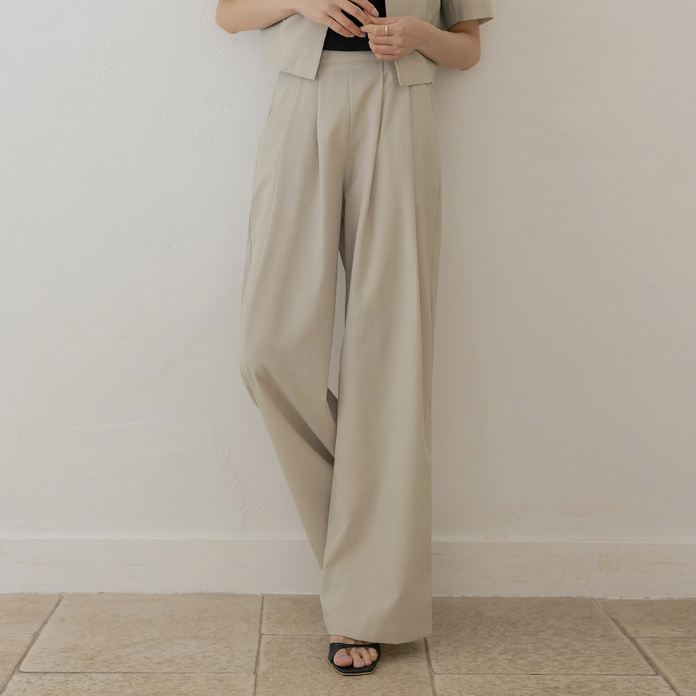 Chic The Back Banding wide fit Summer Set-up Slacks