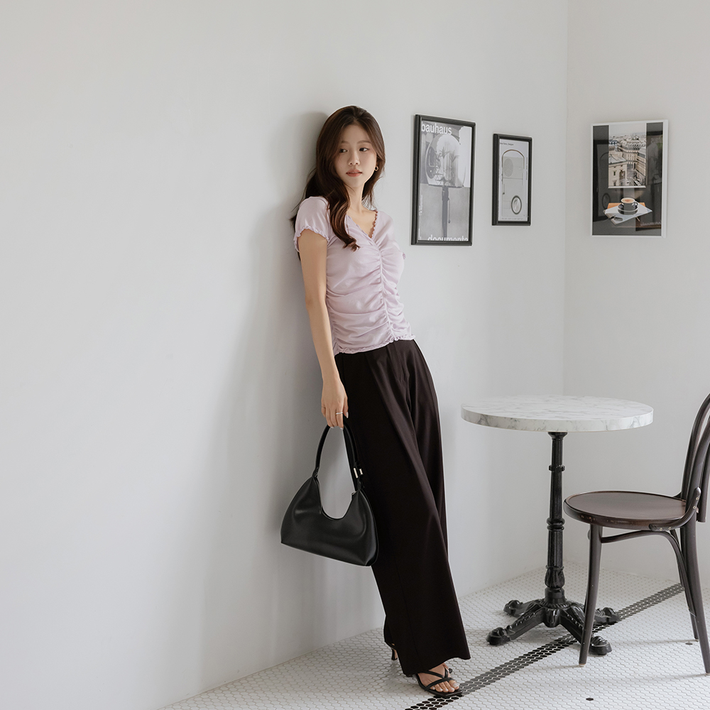 T Pintuck Wide Summer Slacks
