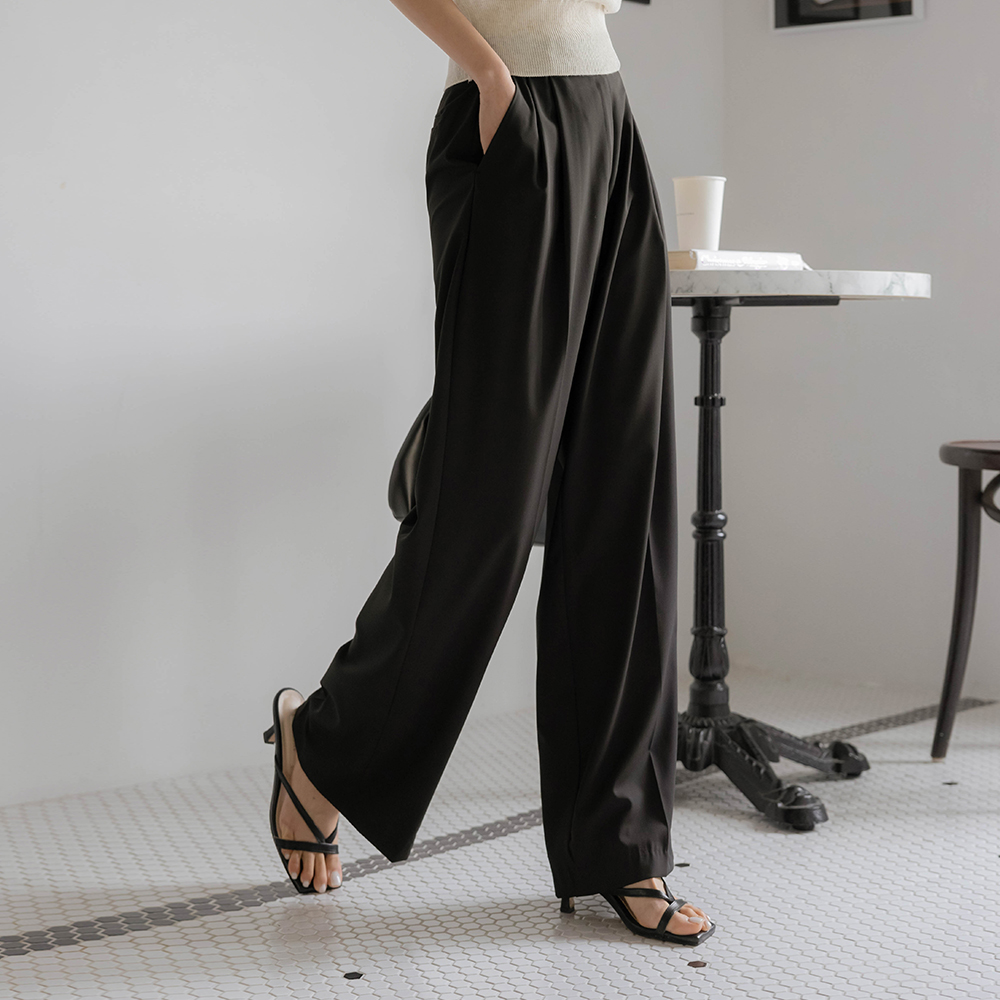 Summer light pintuck Wide Slacks