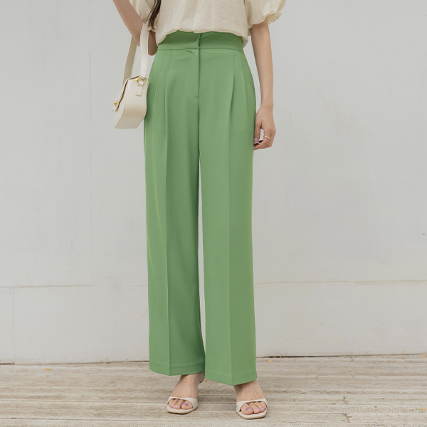 Fancy Pintuck wide fit Slacks