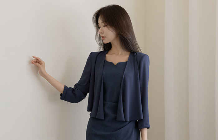 slender Mood Soft Chiffon Open Jacket