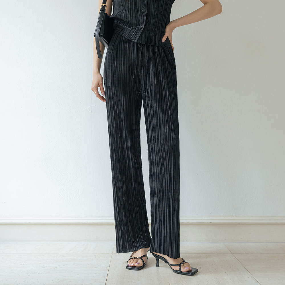 Scarlett Banding Pleats Cool Set-up Pants