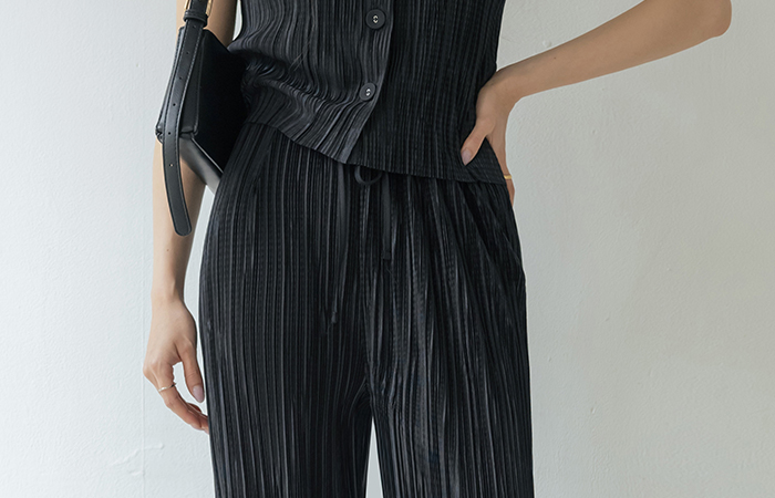 Scarlett Banding Pleats Cool Set-up Pants