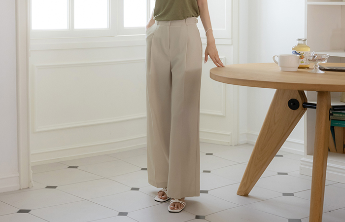 Summer Side Button Wide Slacks