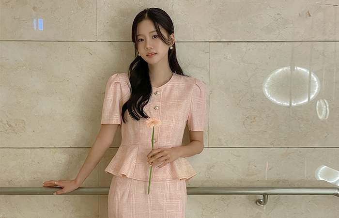 Sunny Check Peplum Set-up Jacket