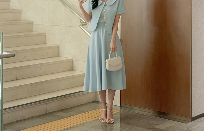 A-line Tweed Set-up Skirt