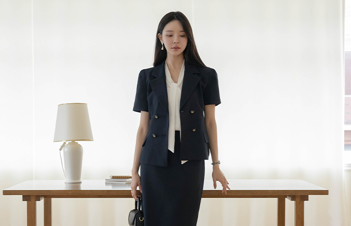 Audrey Summer Tweed Set-up Jacket