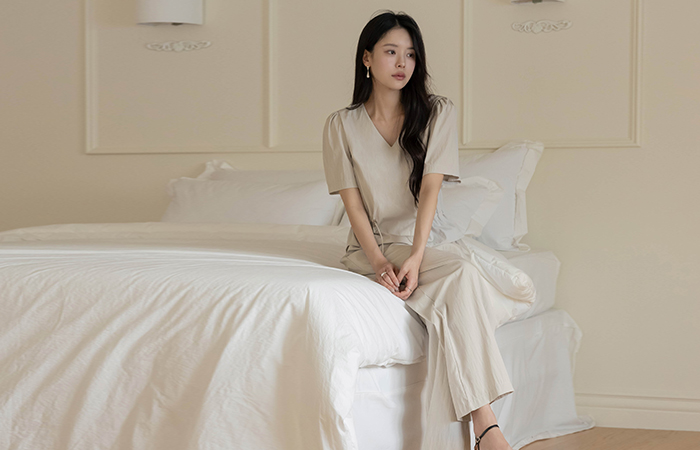 [기획특가] Air String Blouse&Pants SET