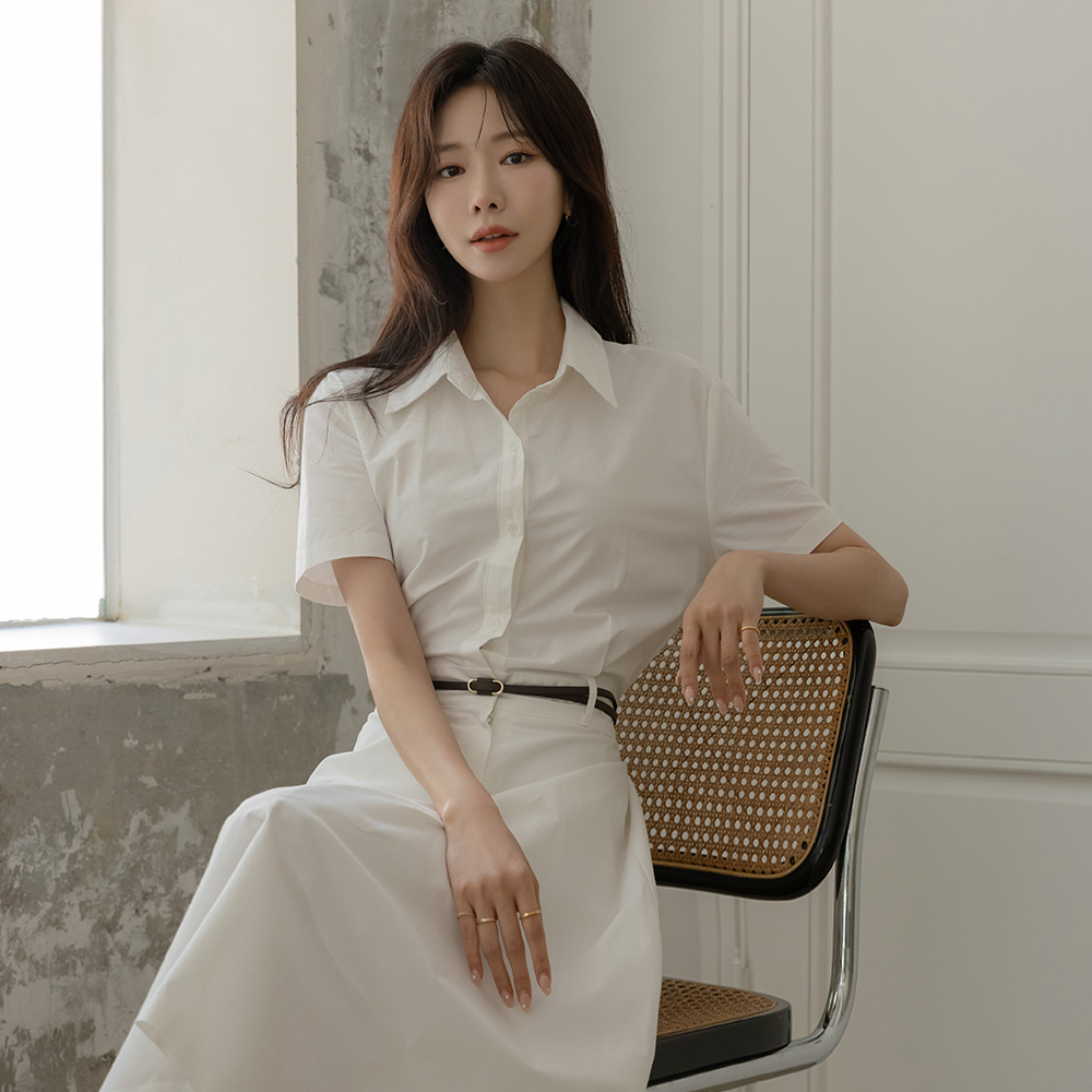 Summer Cotton A-line The Back Banding Dress(+Belt)