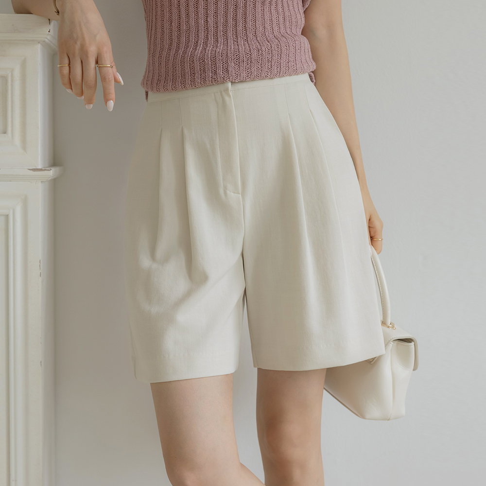 Marine Midi Linen Back Banding SlacksⅡ