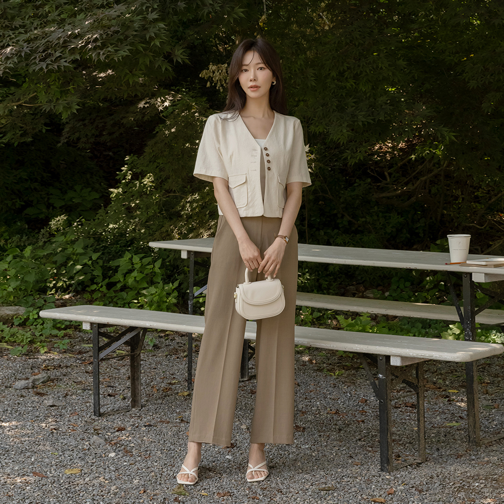 Cool Summer Linen Span Slim Fit Slacks