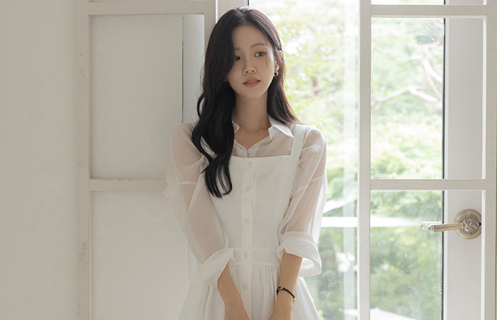 Button A-line Sleeveless shirts Dress