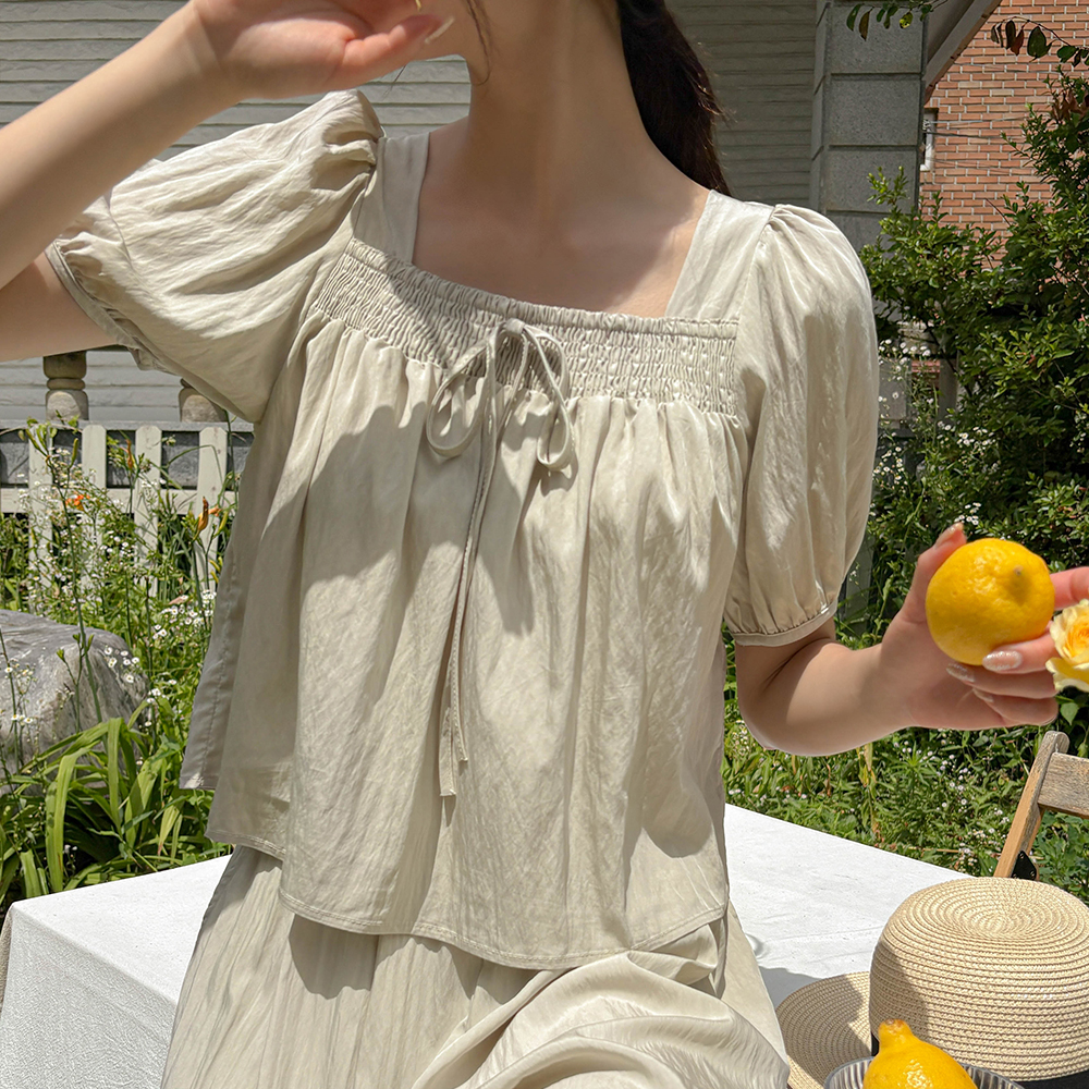 Lovely Cotton Rustlingly Blouse&Pants SET
