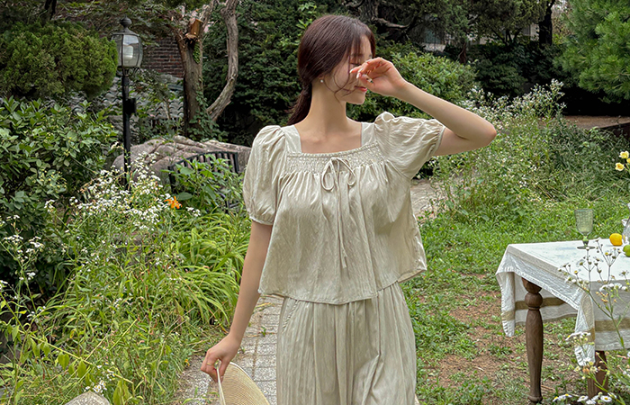 Lovely Cotton Rustlingly Blouse&Pants SET