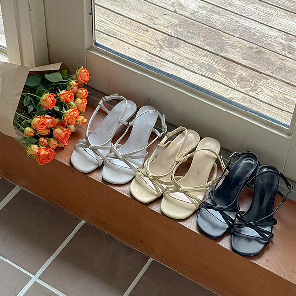 Ribbon Sling Backs Sandals Heels