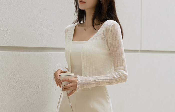 slender See-through Bolero Open Cardigan