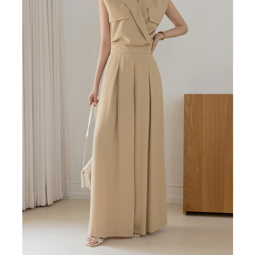 stone High-Waist wide fit Set-up Slacks