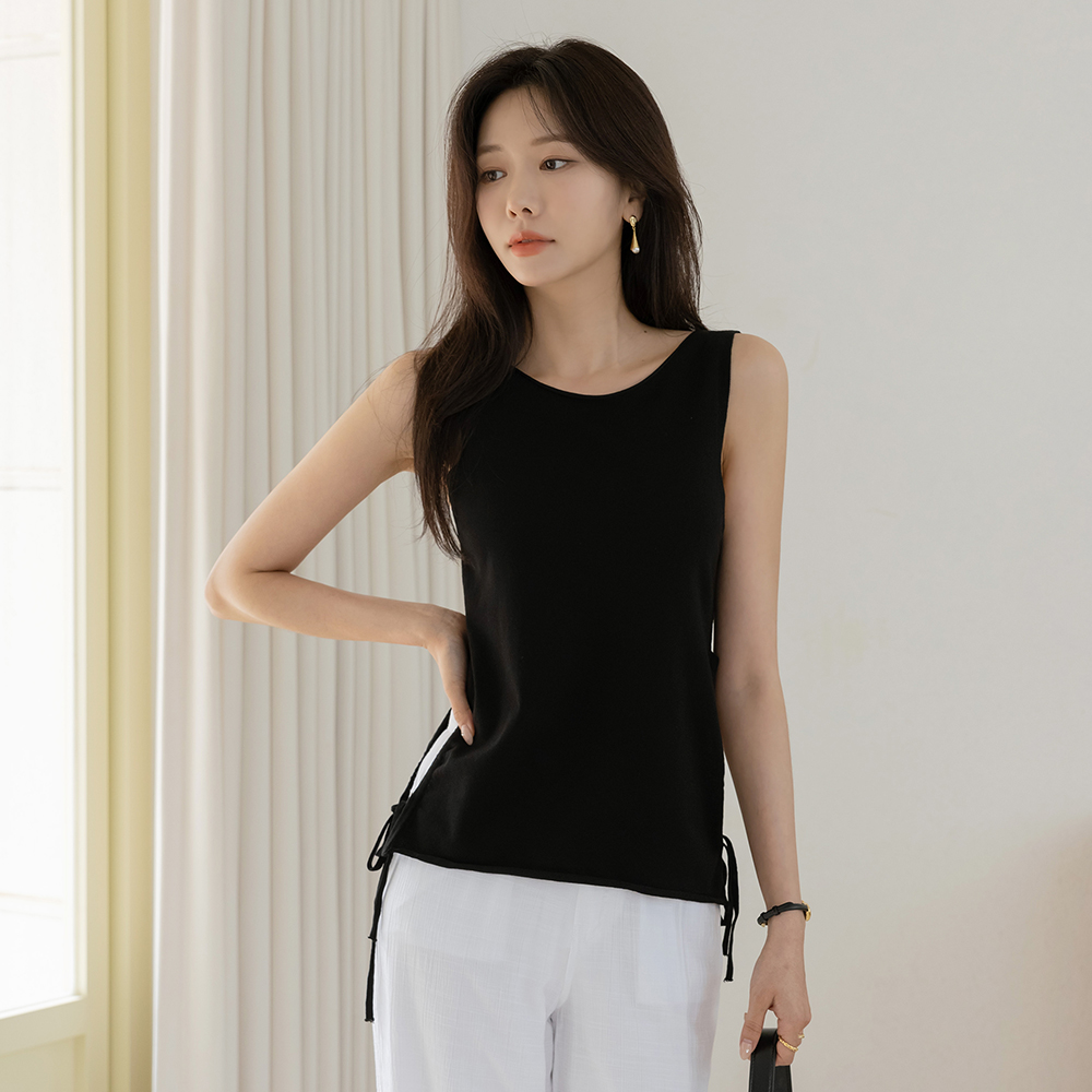 Center Front Vent Point Sleeveless shirts Knit