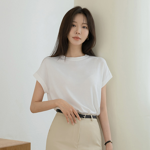 Raund neck Cap-Sleeves Cool Knit