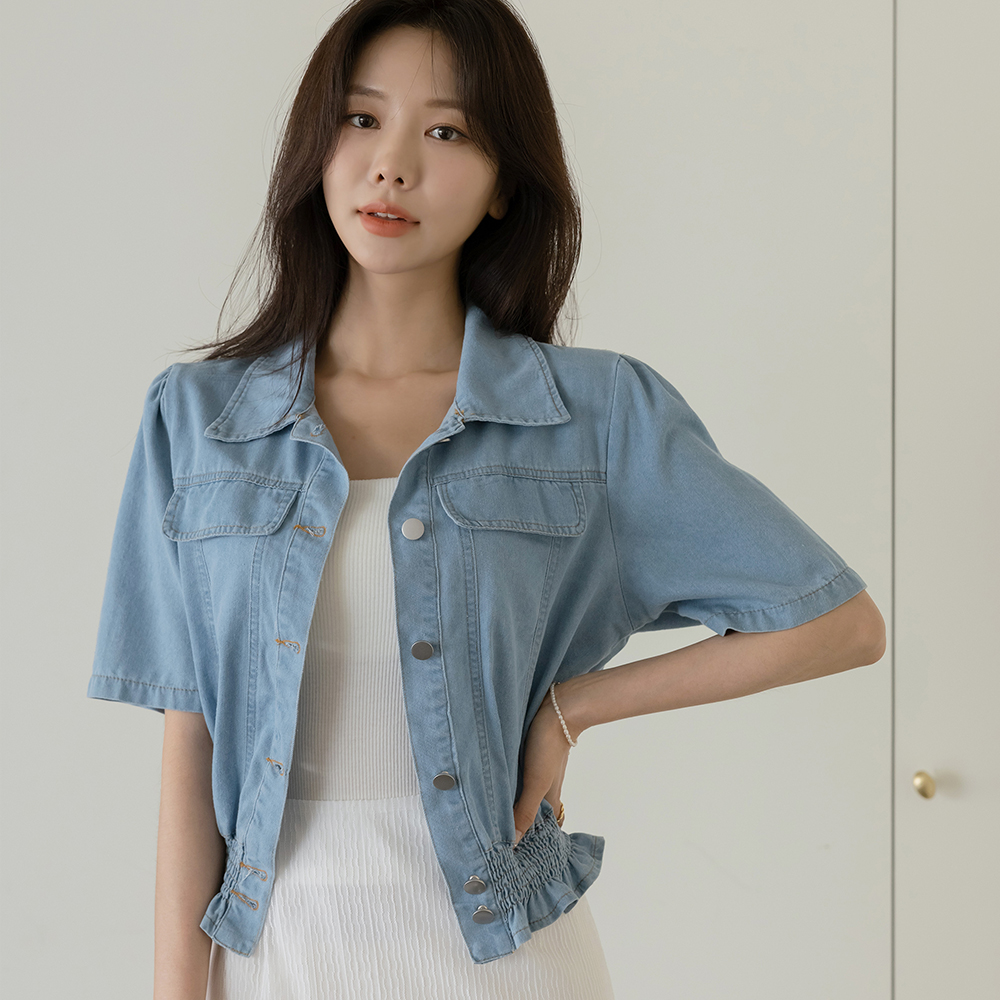 Summer Polo Banding Denim Jacket