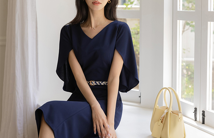Tulip Sleeves Belt (Set) Dress