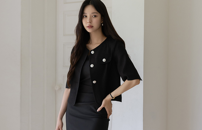 Crystal Midi Summer Tweed Jacket