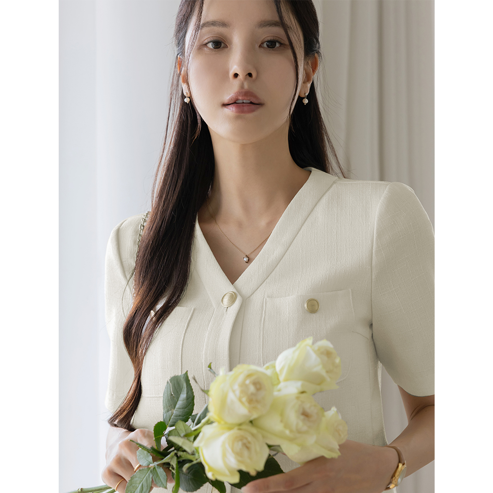 Jane Summer Tweed Crop Set-up Jacket