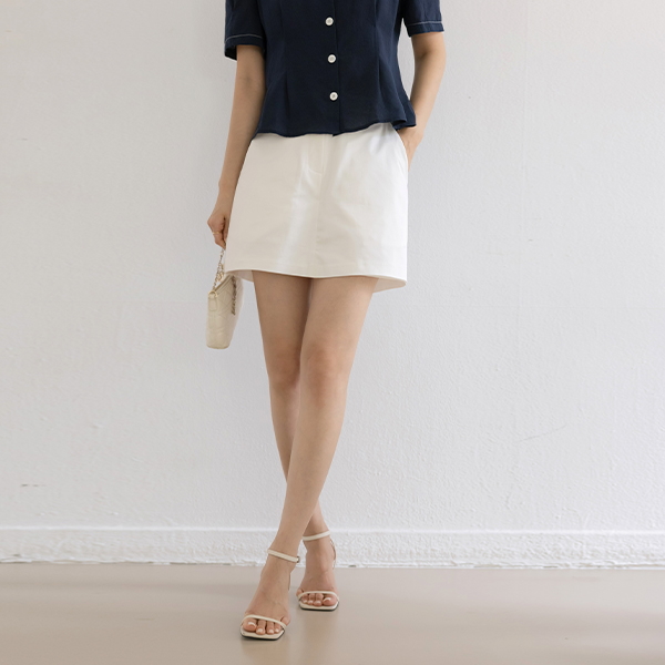 Cotton Span Mini Skirt Pants