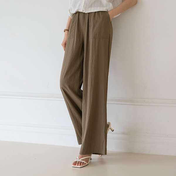 nylon Banding Semi- wide fit Pants