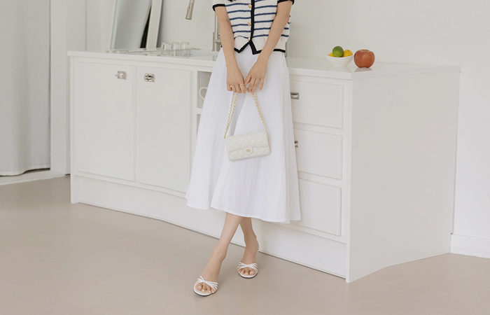Rustlingly 훌 A-line Back Banding Skirt