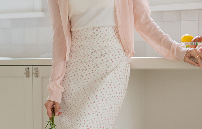 Flower Natural Mermaid The Back Banding Skirt