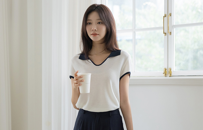 Colorful Color Combination Basic Fit Knit