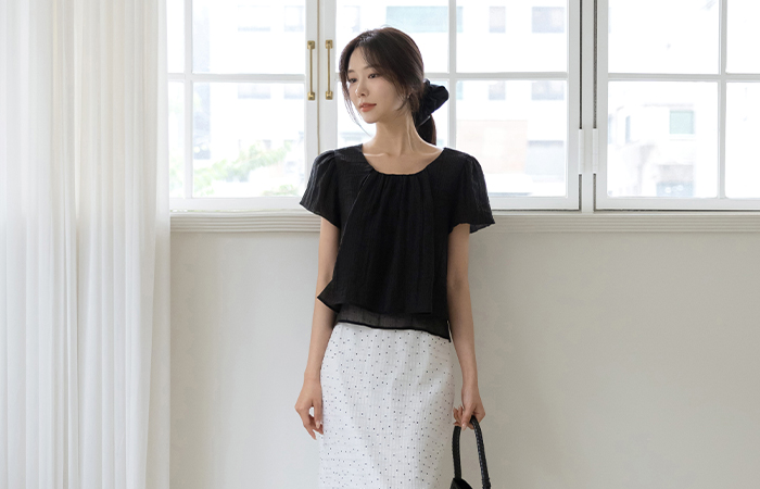 Bag Slit Double Blouse