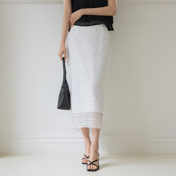 Dot The Back Banding H-line Skirt